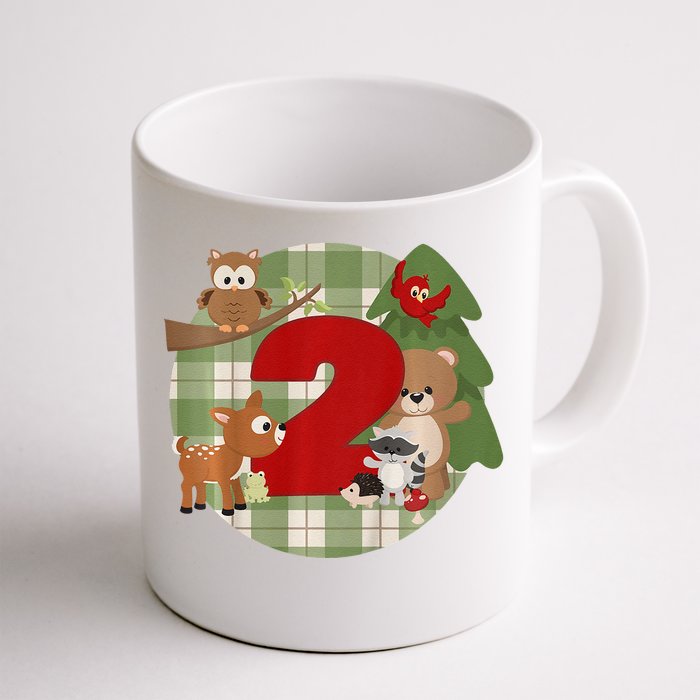 2nd Birthday 2 Year Old Woodland Animals Front & Back Coffee Mug