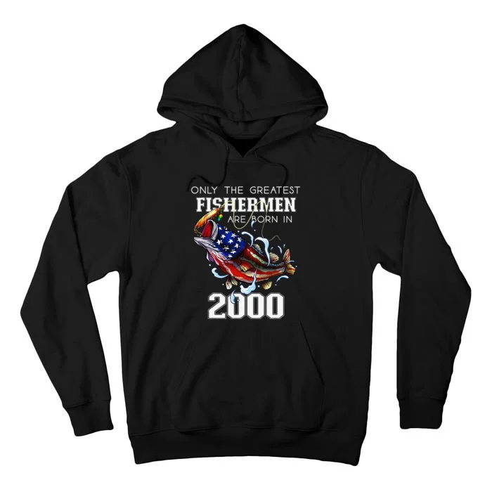 23rd Birthday 2000 Fishermen Bass Fishing 23 Year Old Tall Hoodie