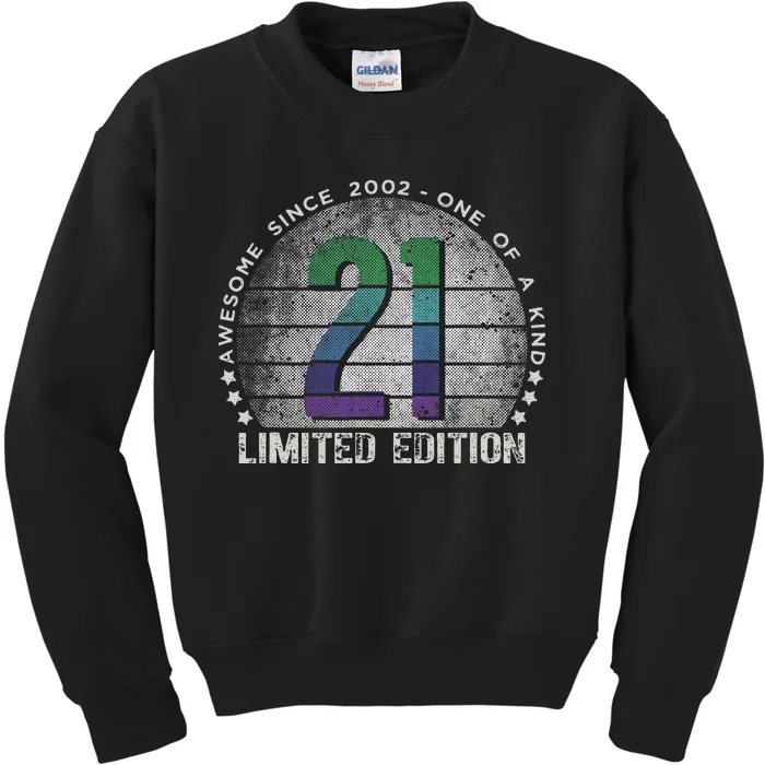 21st Birthday 21 Year Old Gifts Vintage 2002 Limited Edition Love Cute Kids Sweatshirt