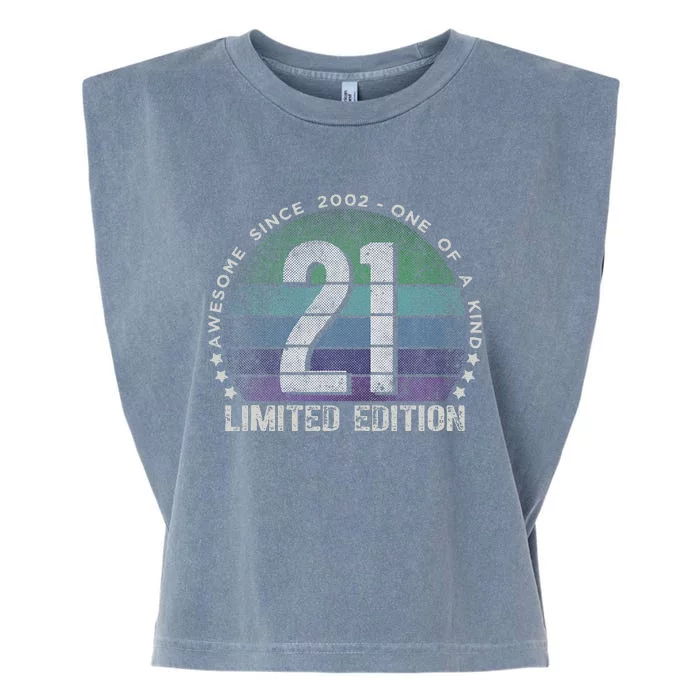 21st Birthday 21 Year Old Gifts Vintage 2002 Limited Edition Garment-Dyed Women's Muscle Tee