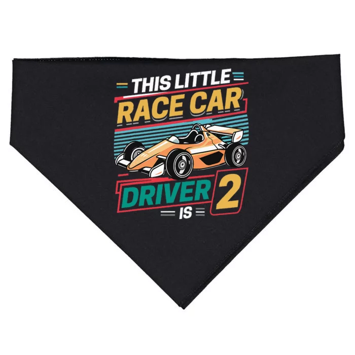 2th Birthday 2 Year Old Formula Race Car Party USA-Made Doggie Bandana