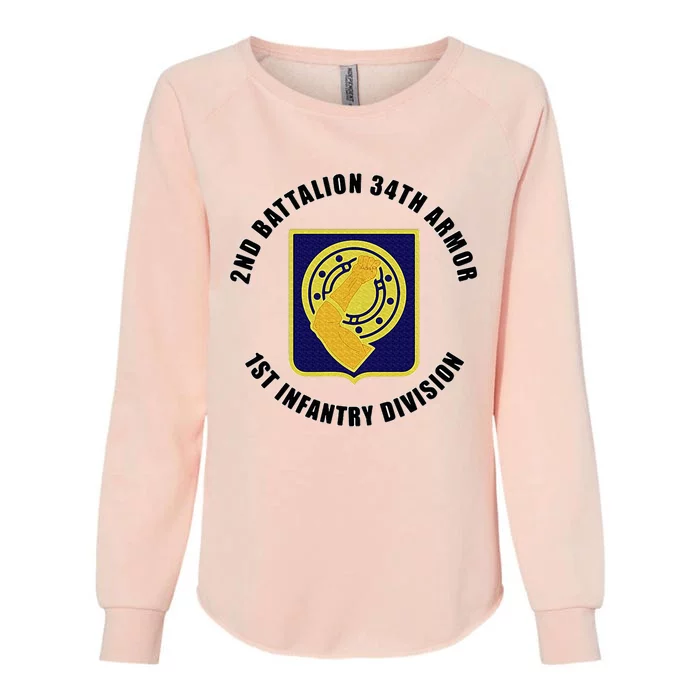 2nd Battalion 34th Armor 1st Infantry Division Veteran Womens California Wash Sweatshirt