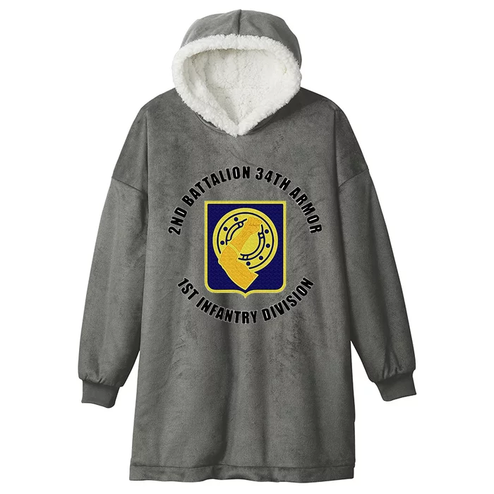 2nd Battalion 34th Armor 1st Infantry Division Veteran Hooded Wearable Blanket