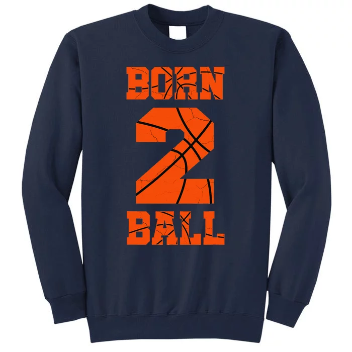 2nd Birthday Basketball Jersey Two 2 Year Old Boy Girl Tall Sweatshirt