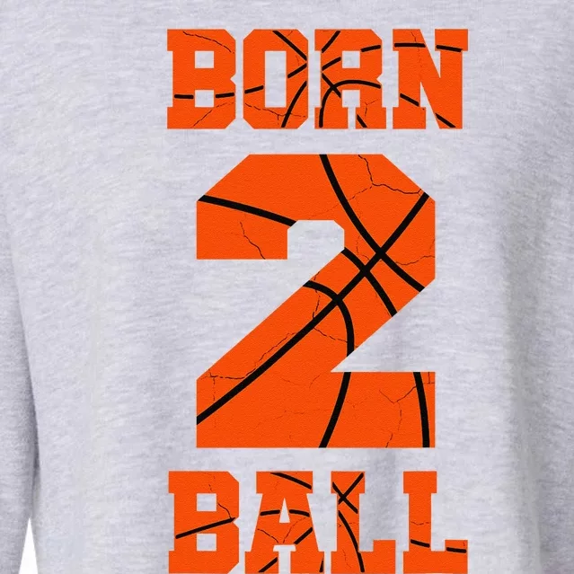 2nd Birthday Basketball Jersey Two 2 Year Old Boy Girl Cropped Pullover Crew