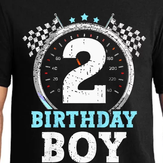 2nd Birthday Boy 2 Second Race Car Birthday Racing Car Flag Pajama Set