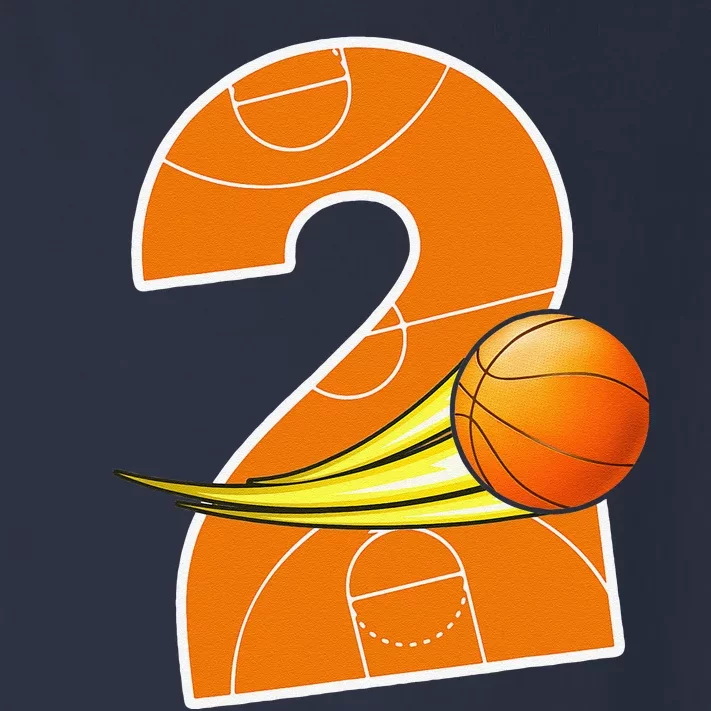 2nd Birthday Basketball Big Number 2 Year Old Toddler Long Sleeve Shirt