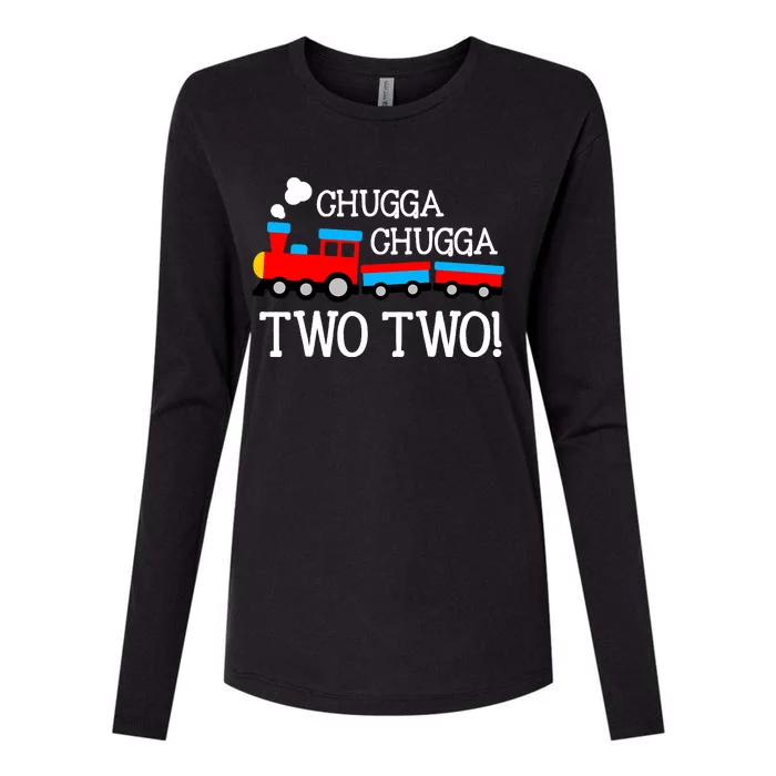 2nd Birthday Boy Train Chugga Chugga Womens Cotton Relaxed Long Sleeve T-Shirt