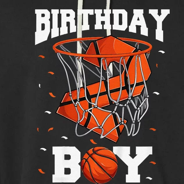 2nd Birthday Basketball 2 Year Old Garment-Dyed Fleece Hoodie