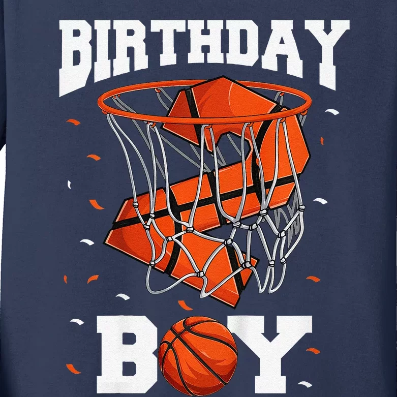 2nd Birthday Basketball 2 Year Old Kids Long Sleeve Shirt