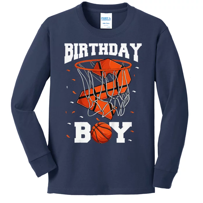 2nd Birthday Basketball 2 Year Old Kids Long Sleeve Shirt