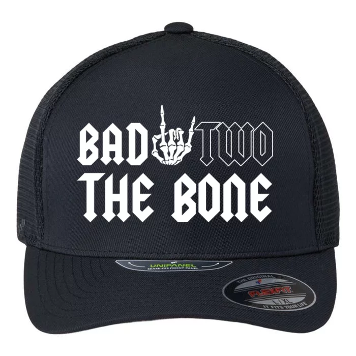 2nd Birthday Bad Two The Bone Party Flexfit Unipanel Trucker Cap