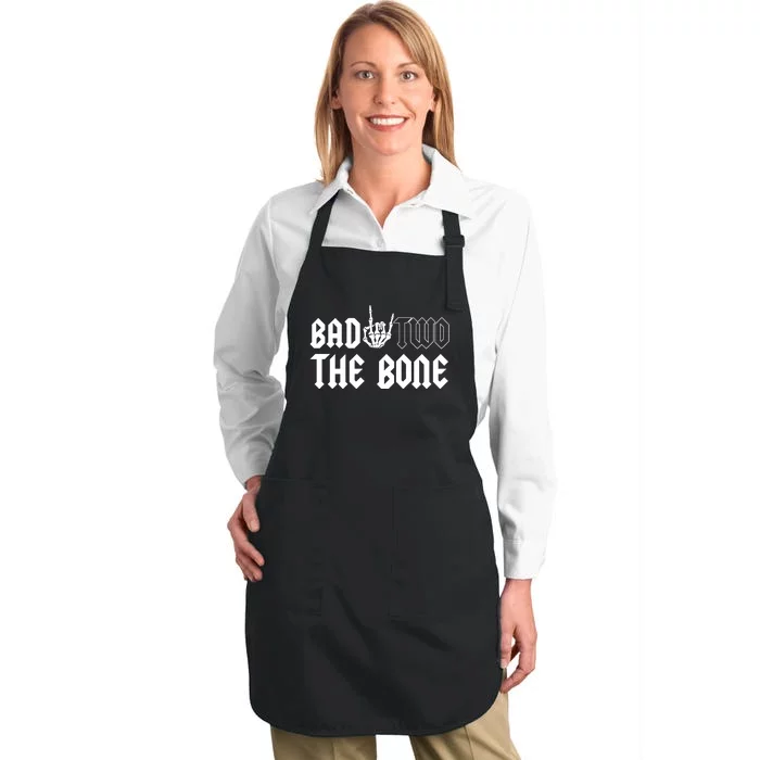 2nd Birthday Bad Two The Bone Party Full-Length Apron With Pocket