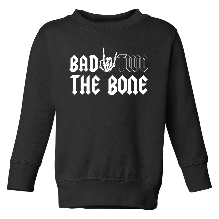 2nd Birthday Bad Two The Bone Party Toddler Sweatshirt