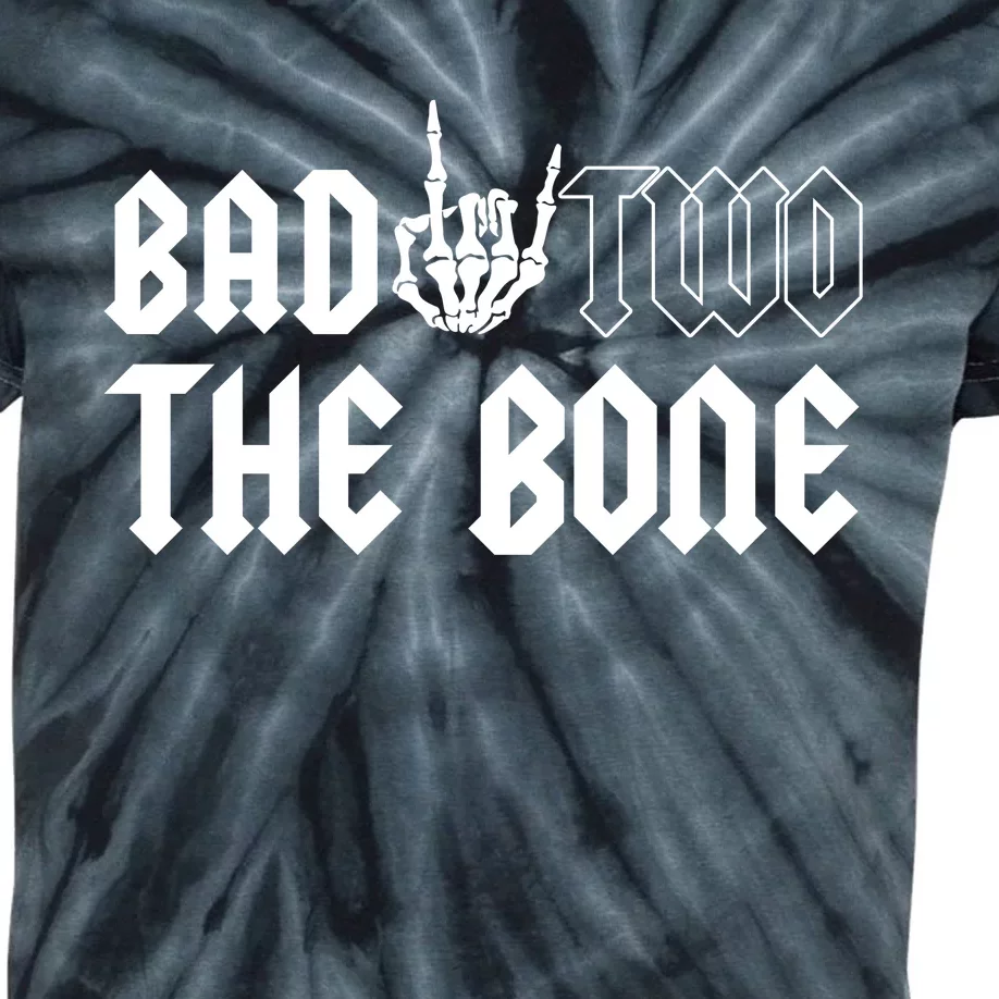 2nd Birthday Bad Two The Bone Party Kids Tie-Dye T-Shirt