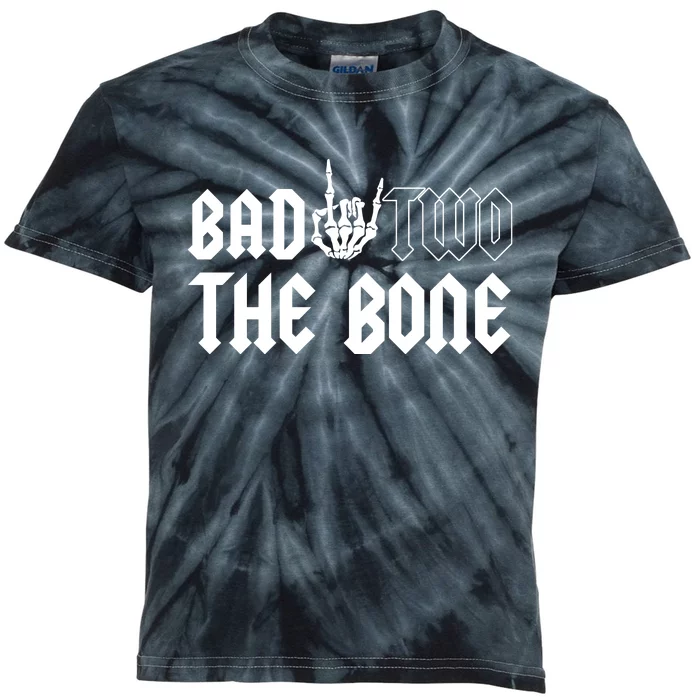 2nd Birthday Bad Two The Bone Party Kids Tie-Dye T-Shirt