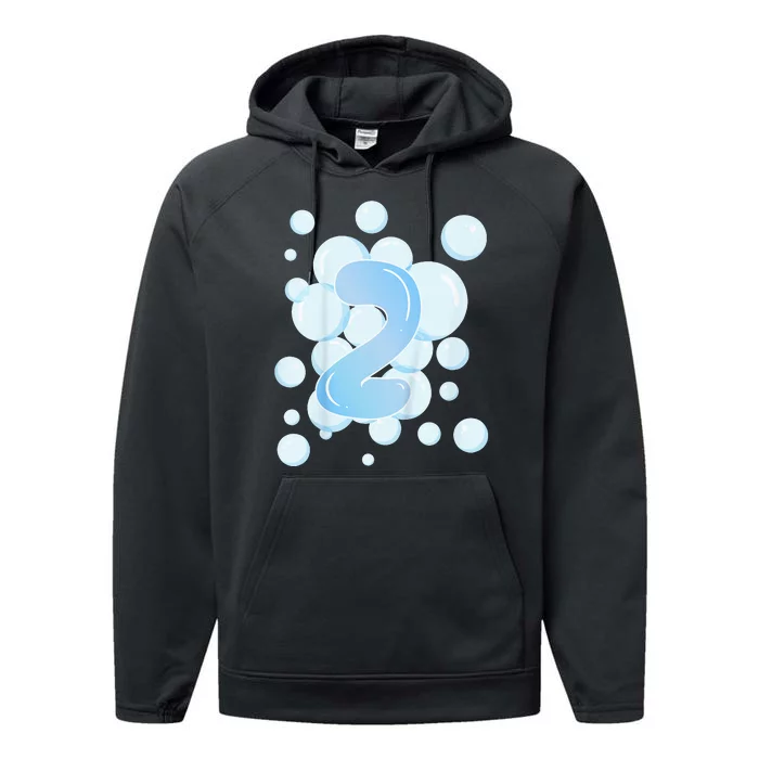 2nd Birthday Bubble Themed Birthday Party Performance Fleece Hoodie