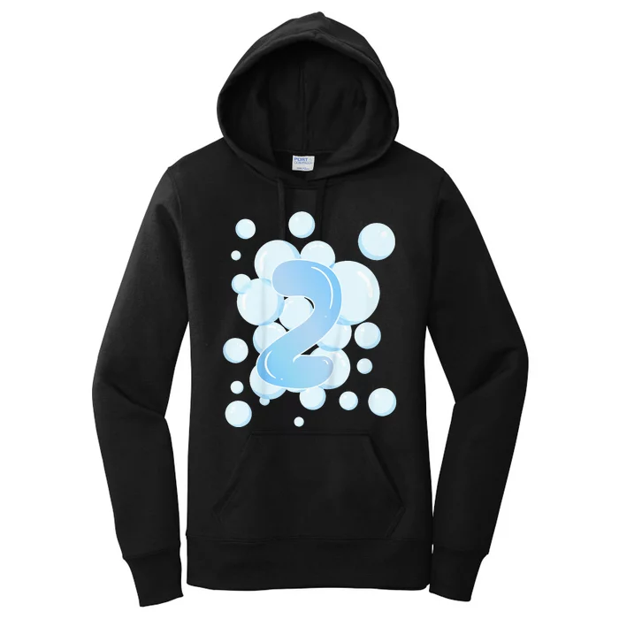 2nd Birthday Bubble Themed Birthday Party Women's Pullover Hoodie