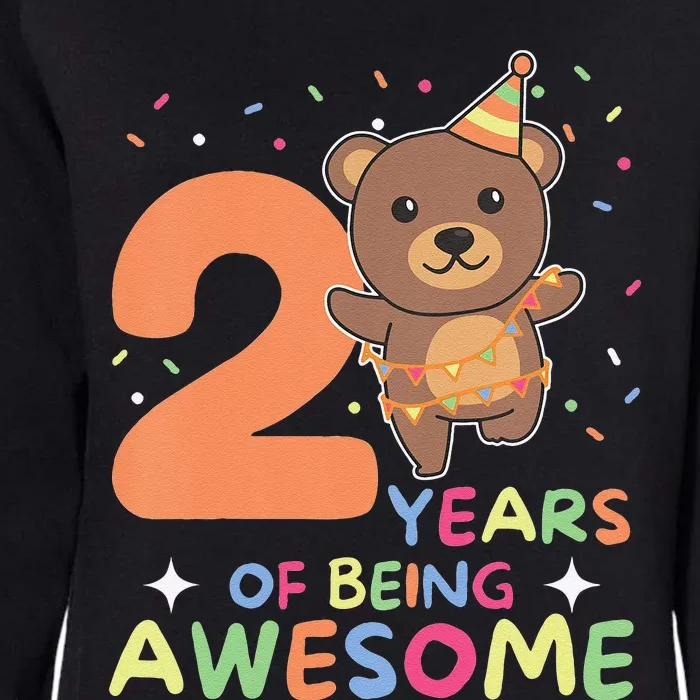 2nd Birthday Bear For Children Two Years Old Womens California Wash Sweatshirt