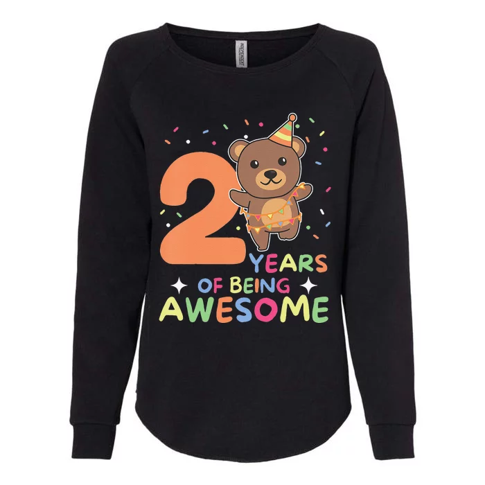 2nd Birthday Bear For Children Two Years Old Womens California Wash Sweatshirt