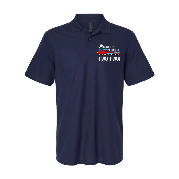 2nd Birthday Boy Train Chugga Chugga Two Two Softstyle Adult Sport Polo