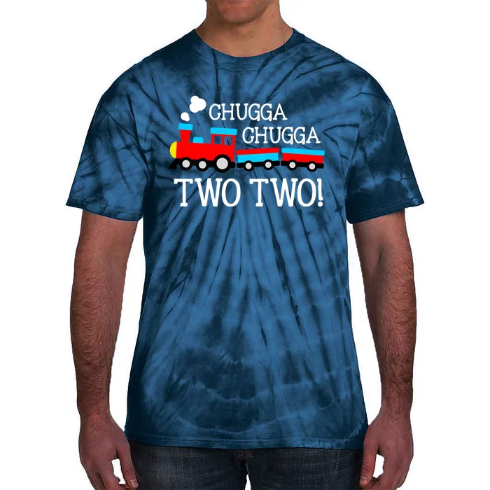 2nd Birthday Boy Train Chugga Chugga Two Two Tie-Dye T-Shirt