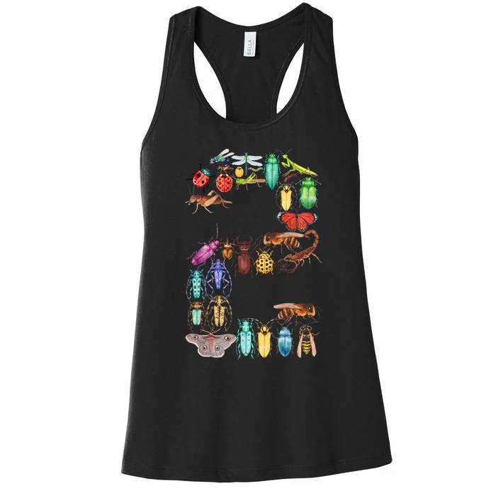 2nd Birthday Bugs Insects Beetles Kids 2 Year Old Women's Racerback Tank