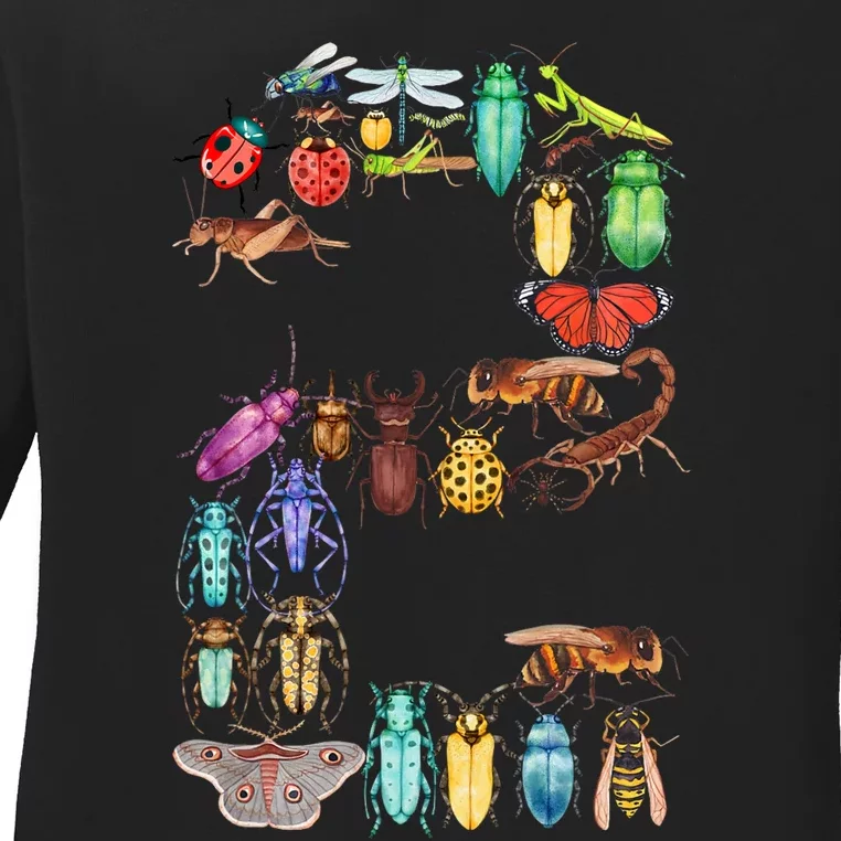 2nd Birthday Bugs Insects Beetles Kids 2 Year Old Ladies Long Sleeve Shirt