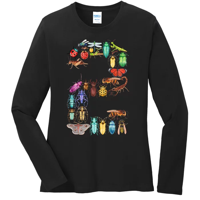 2nd Birthday Bugs Insects Beetles Kids 2 Year Old Ladies Long Sleeve Shirt