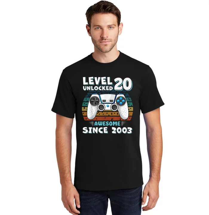 20 Birthday Decorations Gamer m.e.n Video 2003 20th Birthday Tall T-Shirt