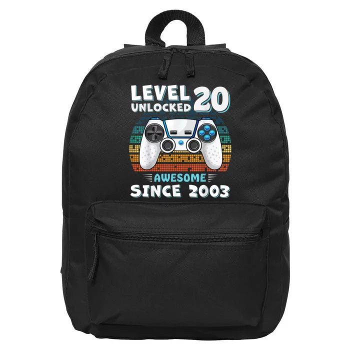 20 Birthday Decorations Gamer m.e.n Video 2003 20th Birthday 16 in Basic Backpack