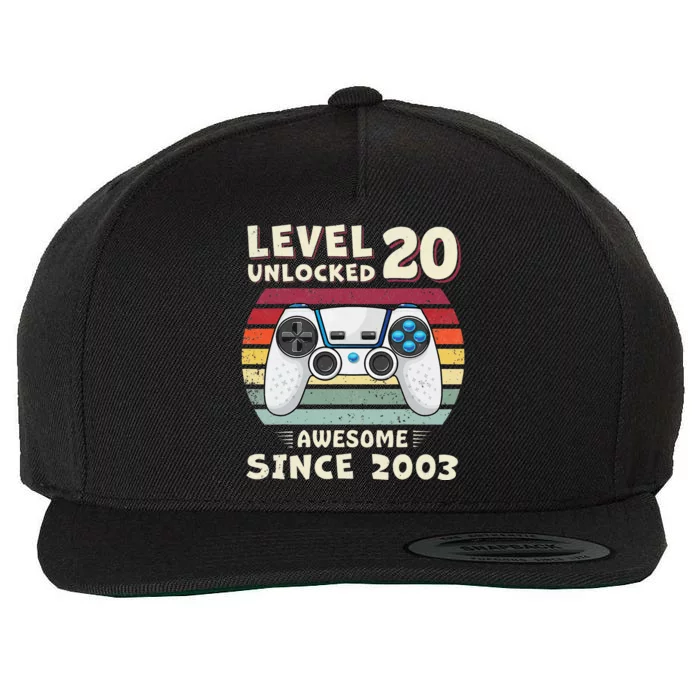 20 Birthday Decorations Gamer Video 2003 20th Birthday Wool Snapback Cap