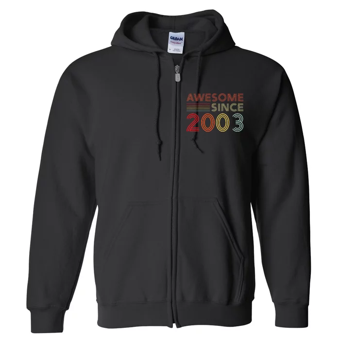 20 Birthday Decorations Wo 2003 BDay 20th Birthday Full Zip Hoodie