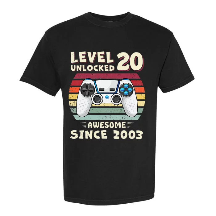 20 Birthday Decorations Gamer Men Video 2003 20th Birthday Garment-Dyed Heavyweight T-Shirt