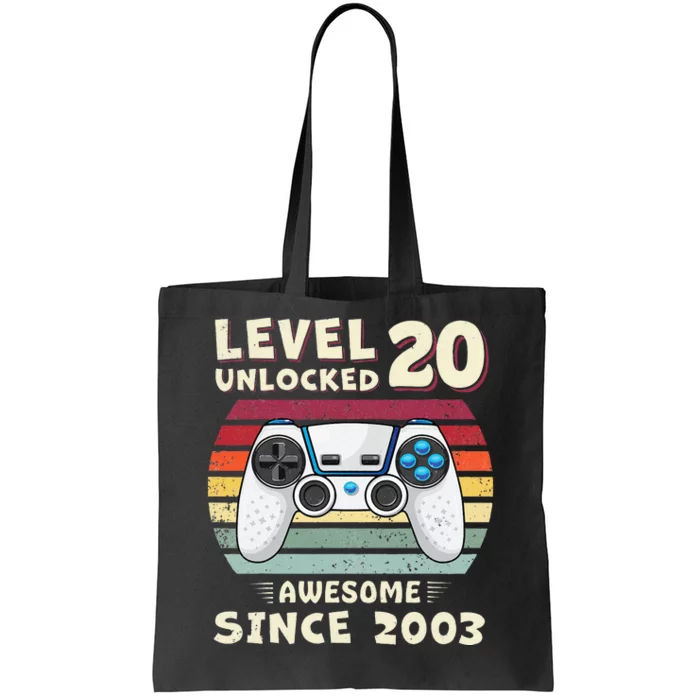 20 Birthday Decorations Gamer Men Video 2003 20th Birthday Tote Bag