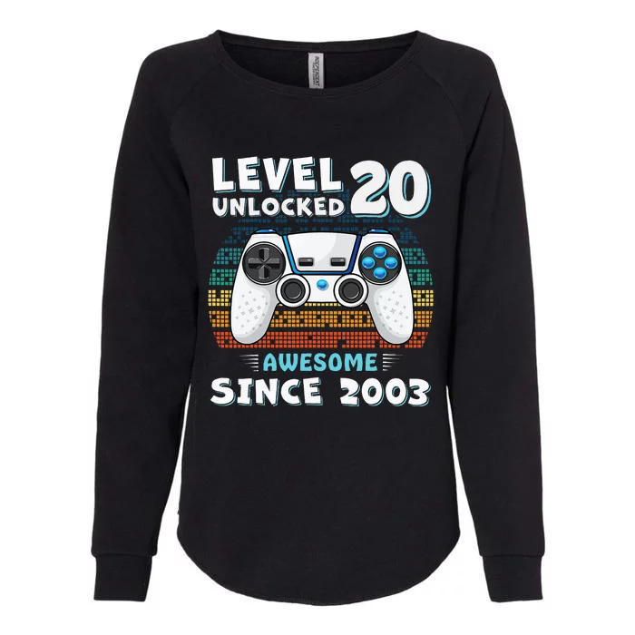 20 Birthday Decorations Gamer Men Video 2003 20th Birthday Womens California Wash Sweatshirt