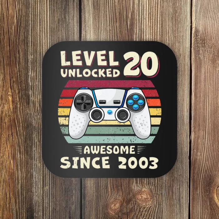 20 Birthday Decorations Gamer Men Video 2003 20th Birthday Coaster