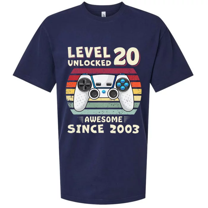 20 Birthday Decorations Gamer Men Video 2003 20th Birthday Sueded Cloud Jersey T-Shirt