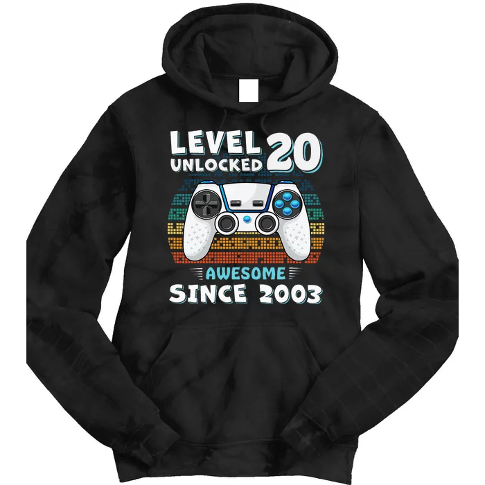 20 Birthday Decorations Gamer Men Video 2003 20th Birthday Tie Dye Hoodie