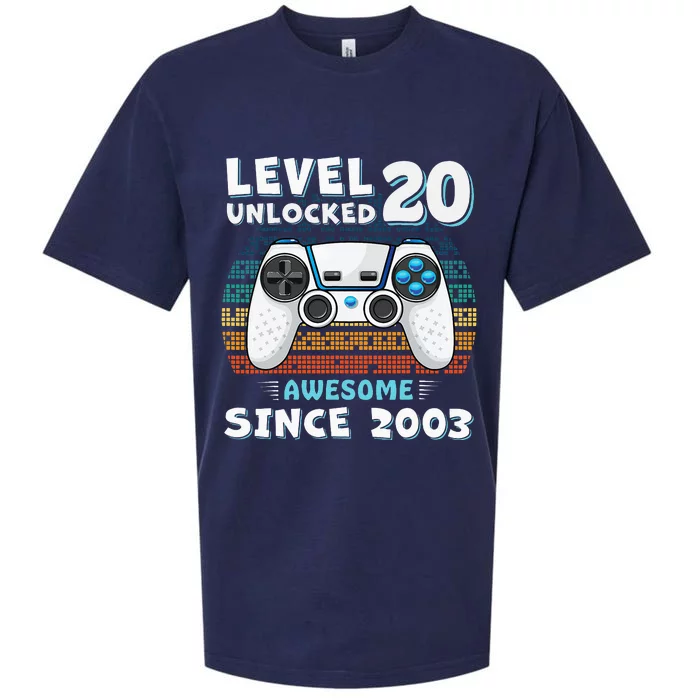 20 Birthday Decorations Gamer Men Video 2003 20th Birthday Sueded Cloud Jersey T-Shirt