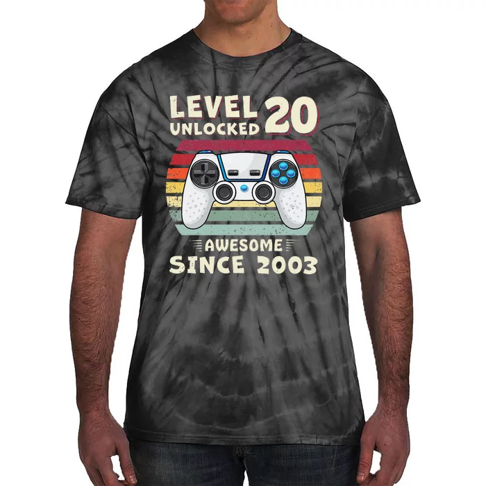 20 Birthday Decorations Gamer Video 2003 20th Birthday Tie-Dye T-Shirt