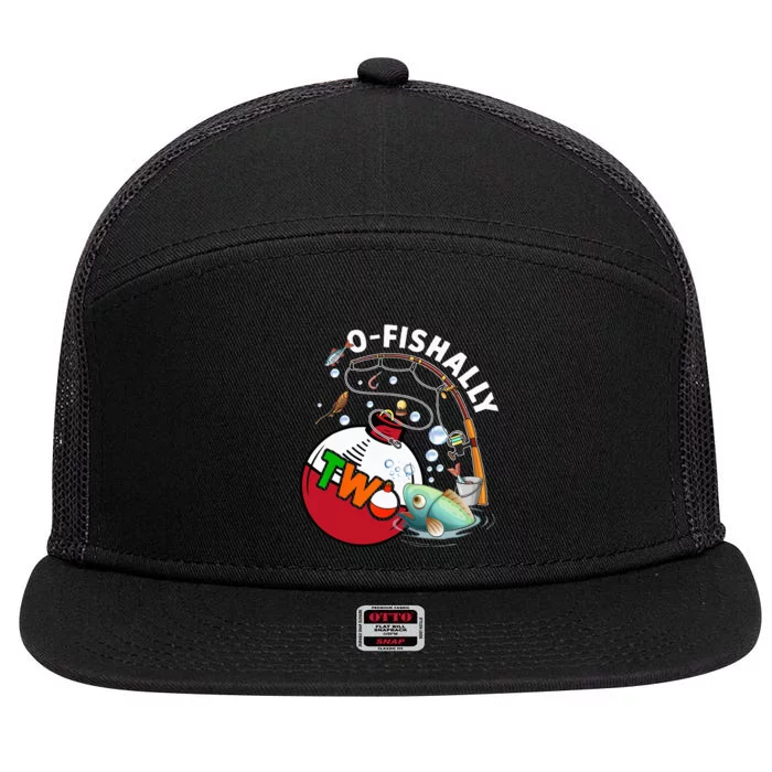 2nd Bday Fishing Theme For And O-Fishally 2 7 Panel Mesh Trucker Snapback Hat