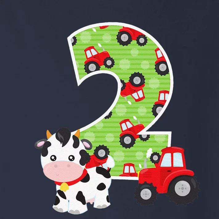 2nd Birthday Farm Animals Number 2 Years Old Party Toddler Long Sleeve Shirt