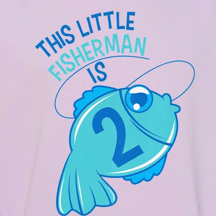 2nd Birthday Fishing Fish 2 Year Old Garment-Dyed Sweatshirt