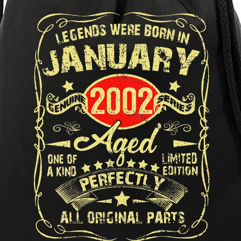 21st Birthday Gift 21 Year Old Legend Since January 2002 Drawstring Bag