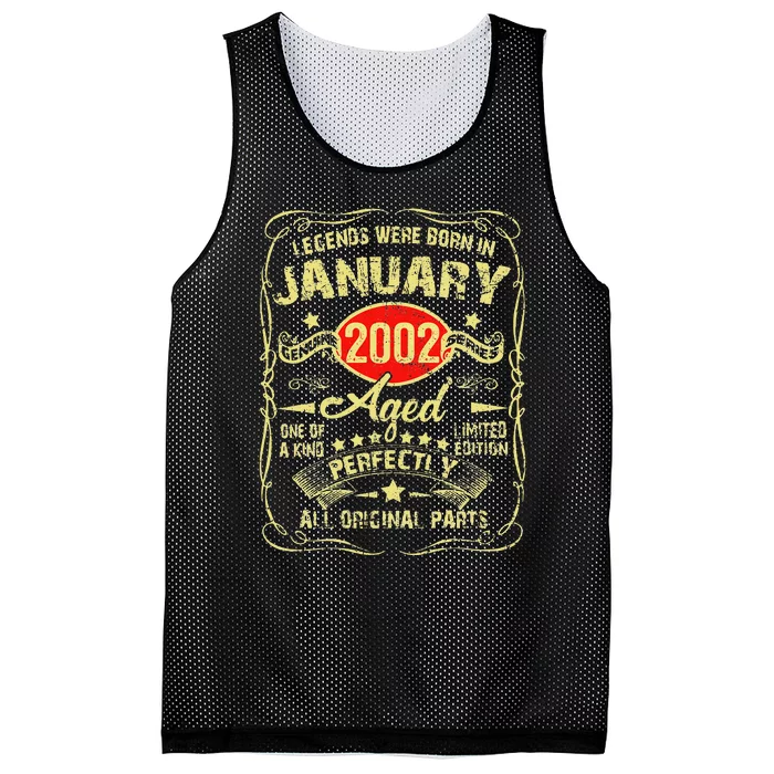 21st Birthday Gift 21 Year Old Legend Since January 2002 Mesh Reversible Basketball Jersey Tank