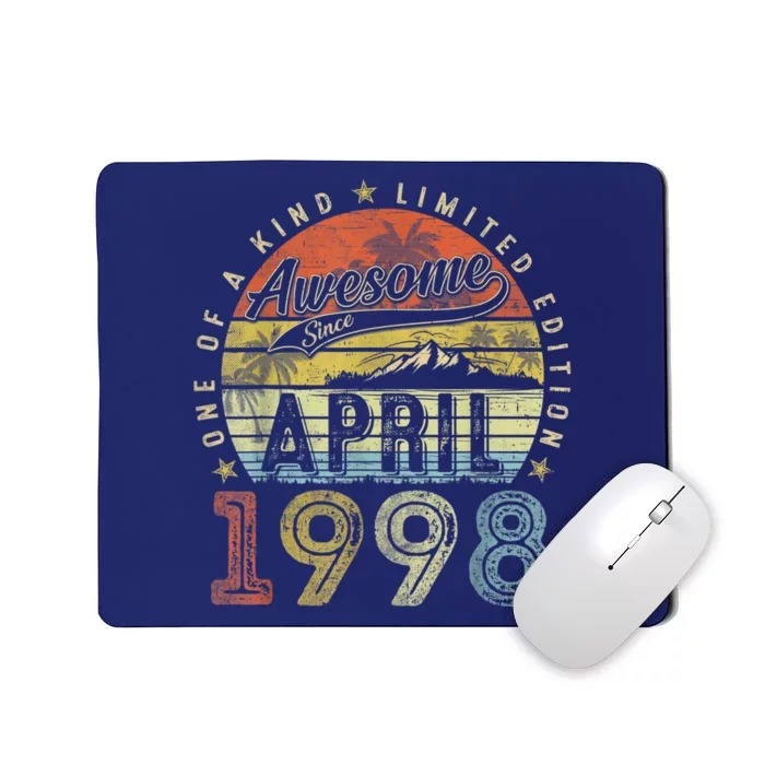 25th Birthday Gift Awesome Since April 1998 25 Year Old Mousepad