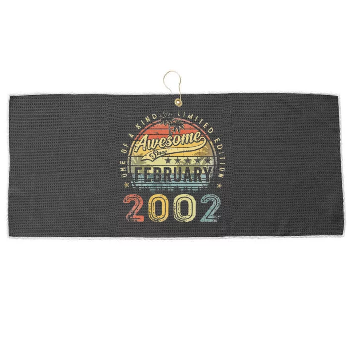 21st Birthday Gift Awesome Since February 2002 21 Year Old Large Microfiber Waffle Golf Towel