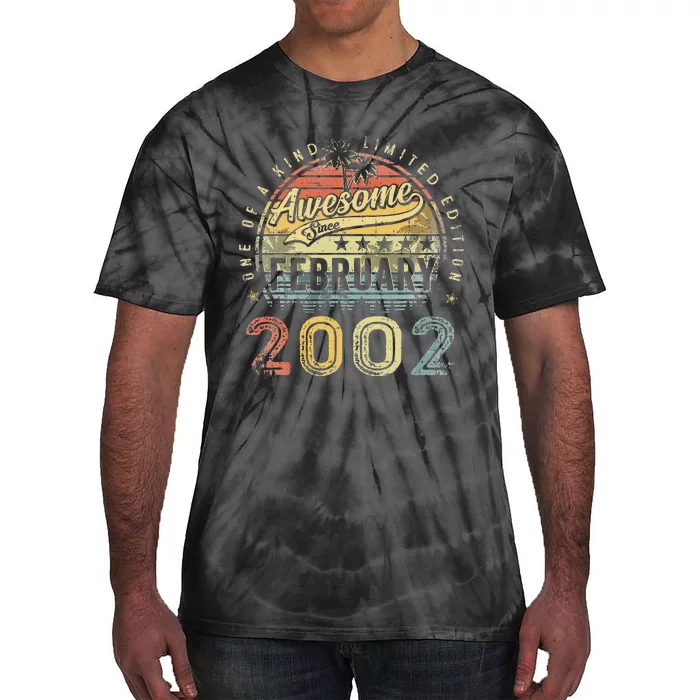 21st Birthday Gift Awesome Since February 2002 21 Year Old Tie-Dye T-Shirt