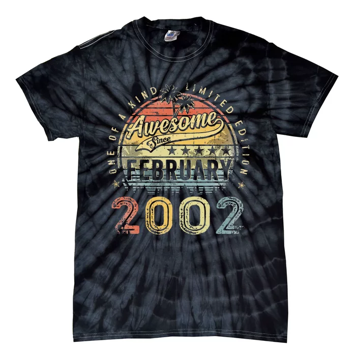 21st Birthday Gift Awesome Since February 2002 21 Year Old Tie-Dye T-Shirt